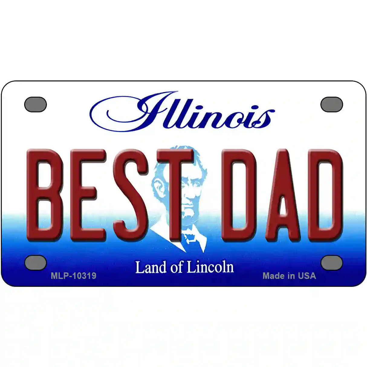 Best Dad Illinois Metal Novelty License Plate 4" x 2.2" (MLP)