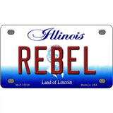 Rebel Illinois Metal Novelty License Plate 4" x 2.2" (MLP)