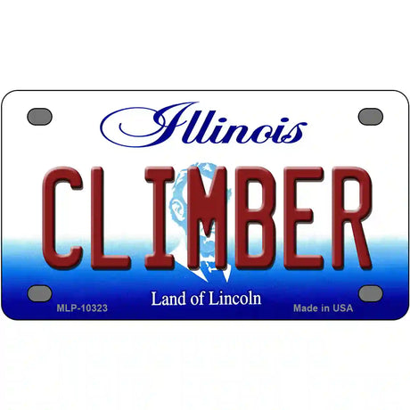 Climber Illinois Metal Novelty License Plate 4" x 2.2" (MLP)