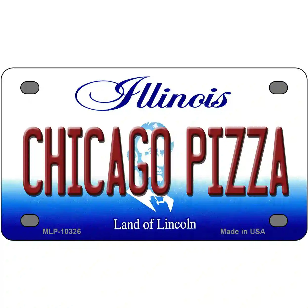 Chicago Pizza Illinois Metal Novelty License Plate 4" x 2.2" (MLP)