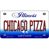 Chicago Pizza Illinois Metal Novelty License Plate 4" x 2.2" (MLP)