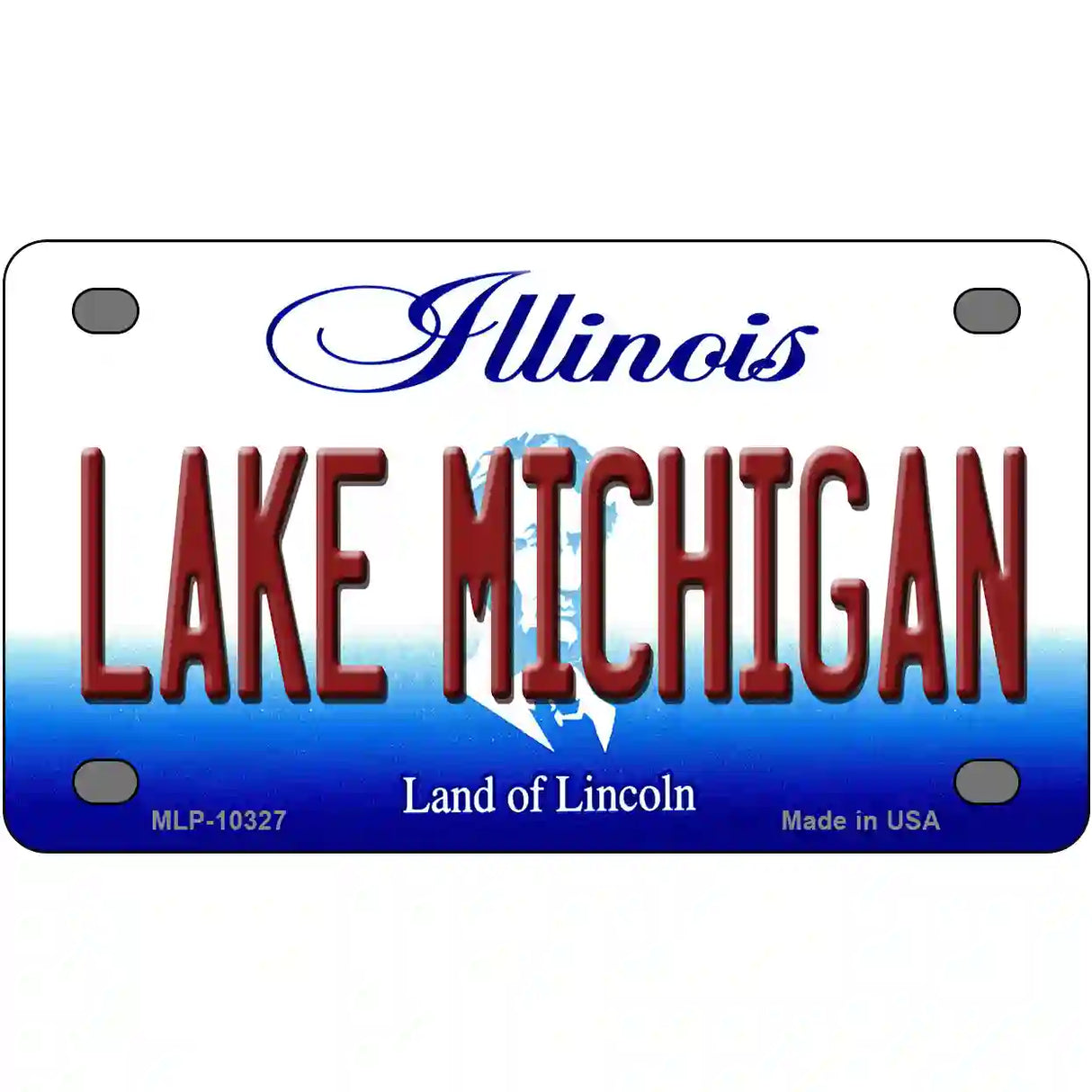 Lake Michigan Illinois Metal Novelty License Plate 4" x 2.2" (MLP)