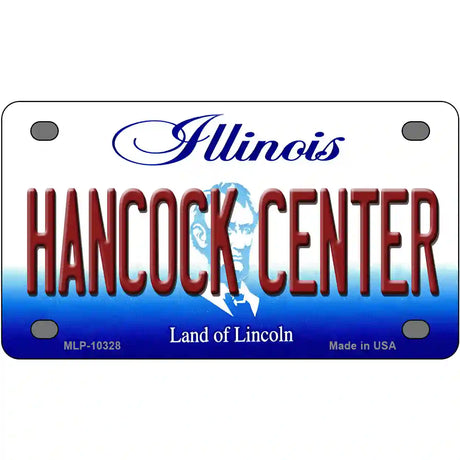 Hancock Center Illinois Metal Novelty License Plate 4" x 2.2" (MLP)