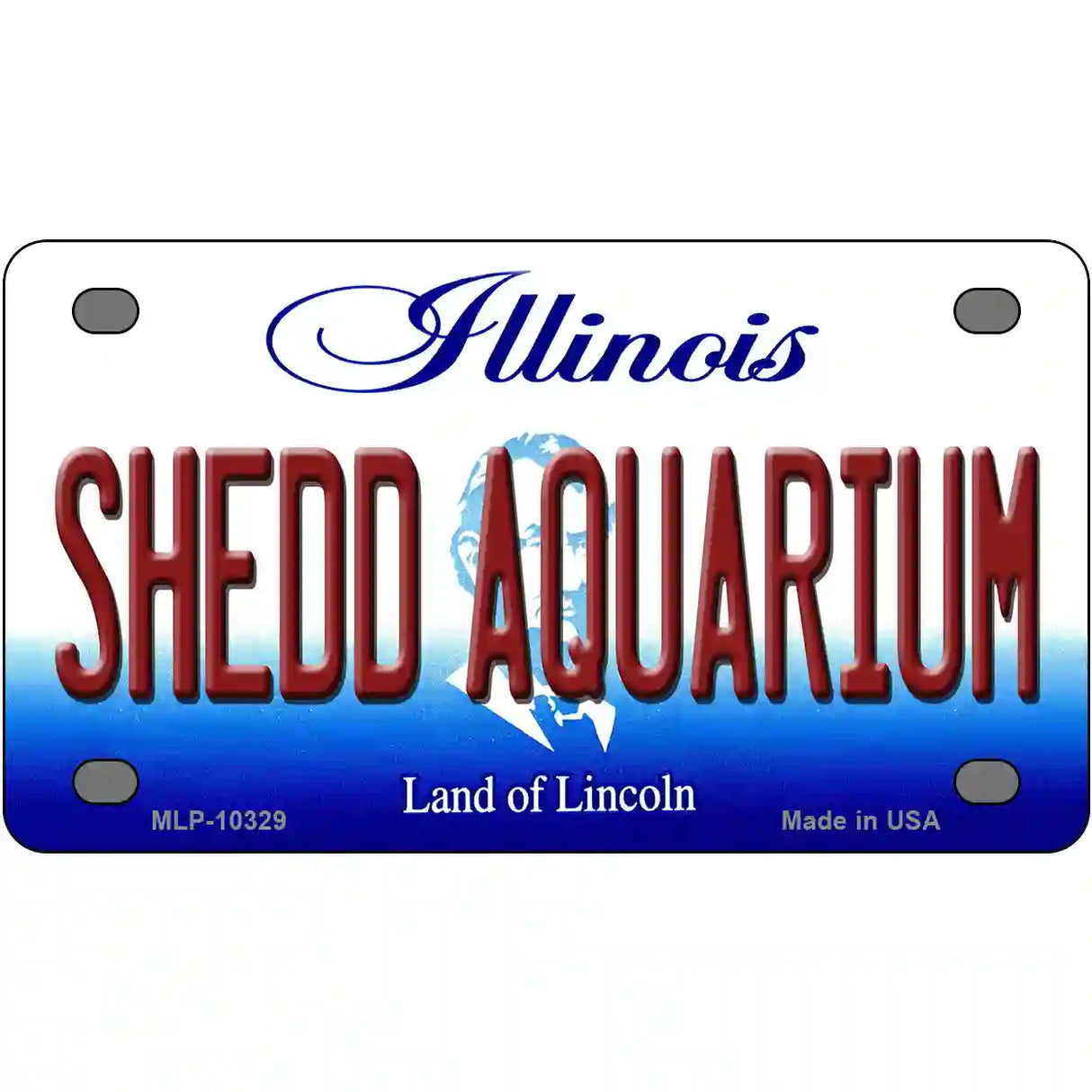 Shedd Aquarium Illinois Metal Novelty License Plate 4" x 2.2" (MLP)