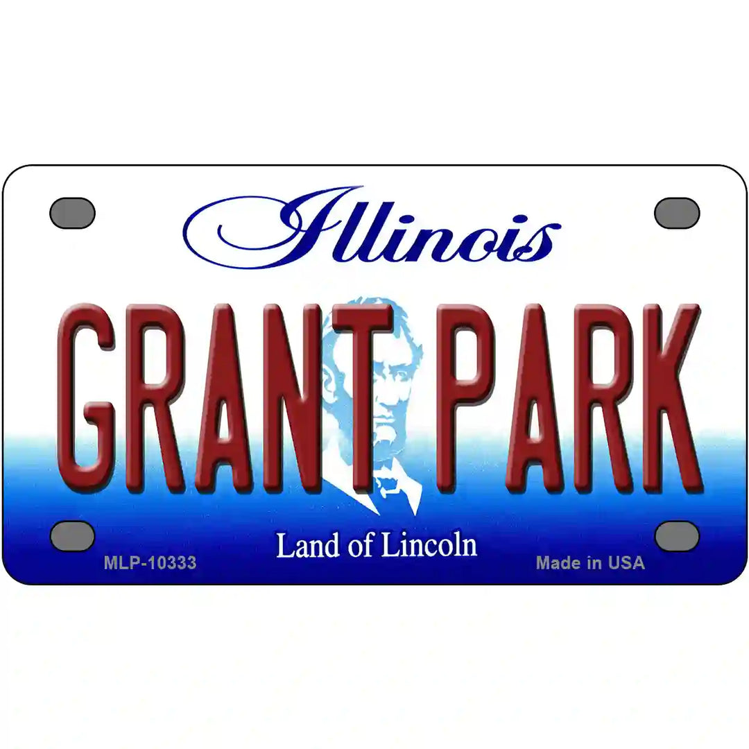 Grant Park Illinois Metal Novelty License Plate 4" x 2.2" (MLP)