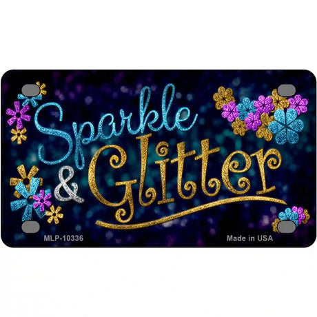 Sparkle And Glitter Metal Novelty License Plate 4" x 2.2" (MLP)