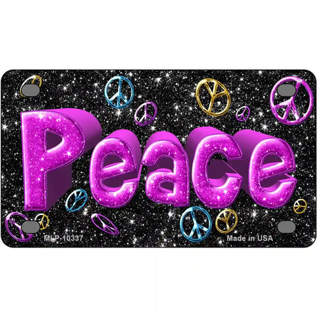 Peace Metal Novelty License Plate 4" x 2.2" (MLP)