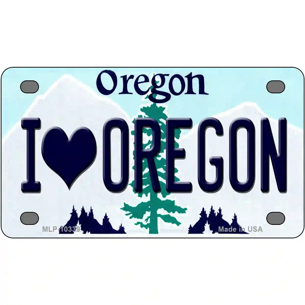 I Love Oregon Metal Novelty License Plate 4" x 2.2" (MLP)