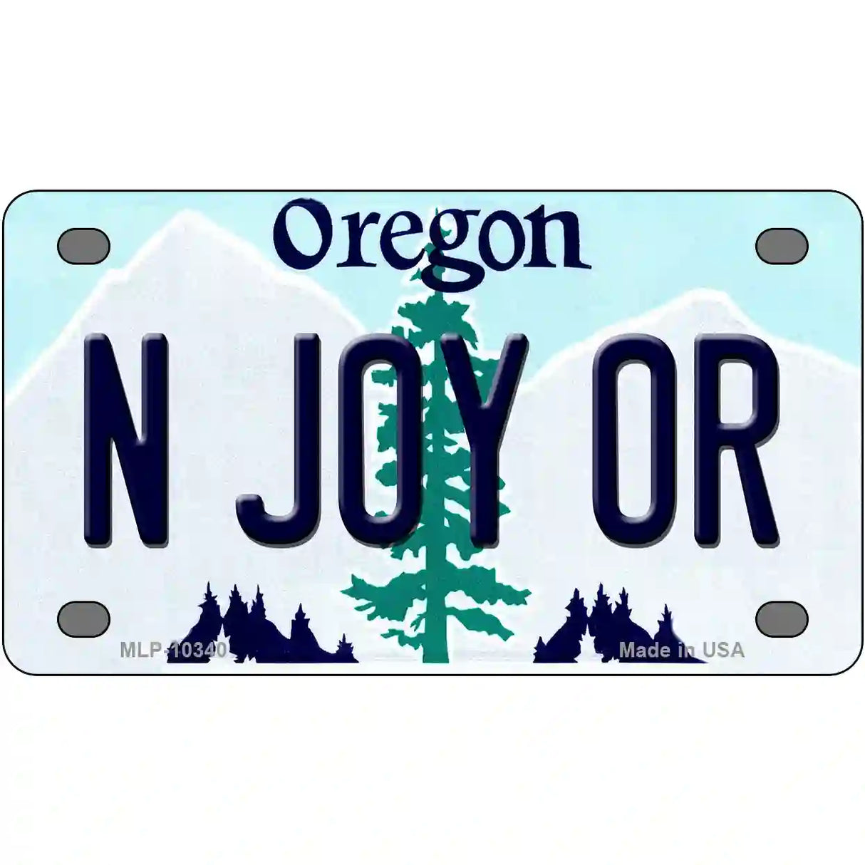 N Joy OR Oregon Metal Novelty License Plate 4" x 2.2" (MLP)