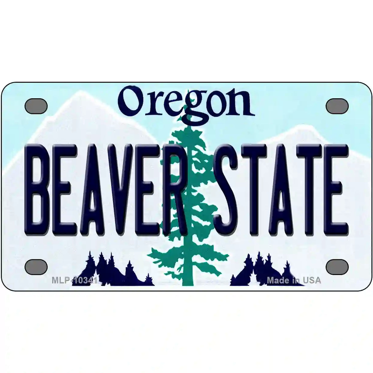 Beaver State Oregon Metal Novelty License Plate 4" x 2.2" (MLP)