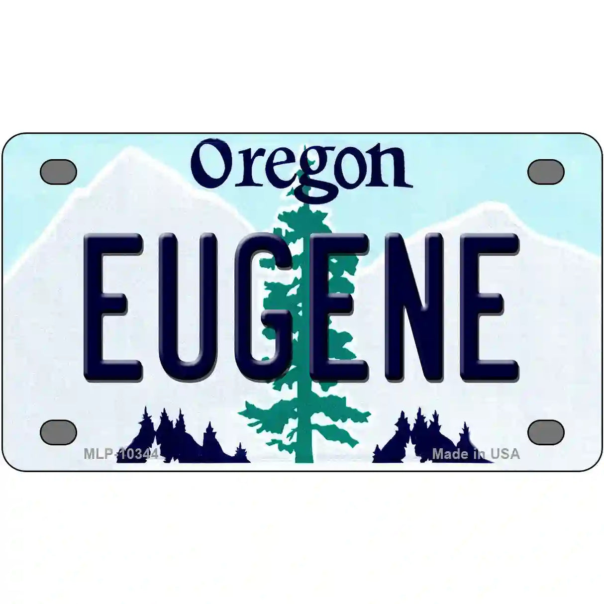 Eugene Oregon Metal Novelty License Plate 4" x 2.2" (MLP)