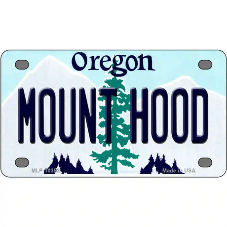 Mount Hood Oregon Metal Novelty License Plate 4" x 2.2" (MLP)