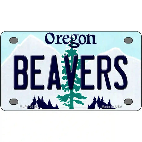 Beavers Oregon Metal Novelty License Plate 4" x 2.2" (MLP)