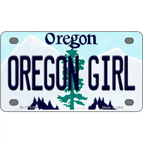 Oregon Girl Oregon Metal Novelty License Plate 4" x 2.2" (MLP)