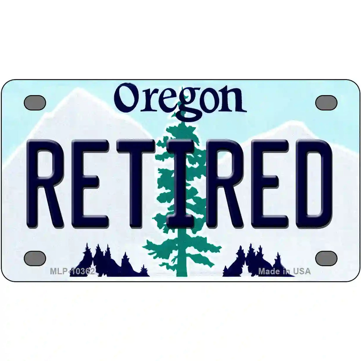 Retired Oregon Metal Novelty License Plate 4" x 2.2" (MLP)