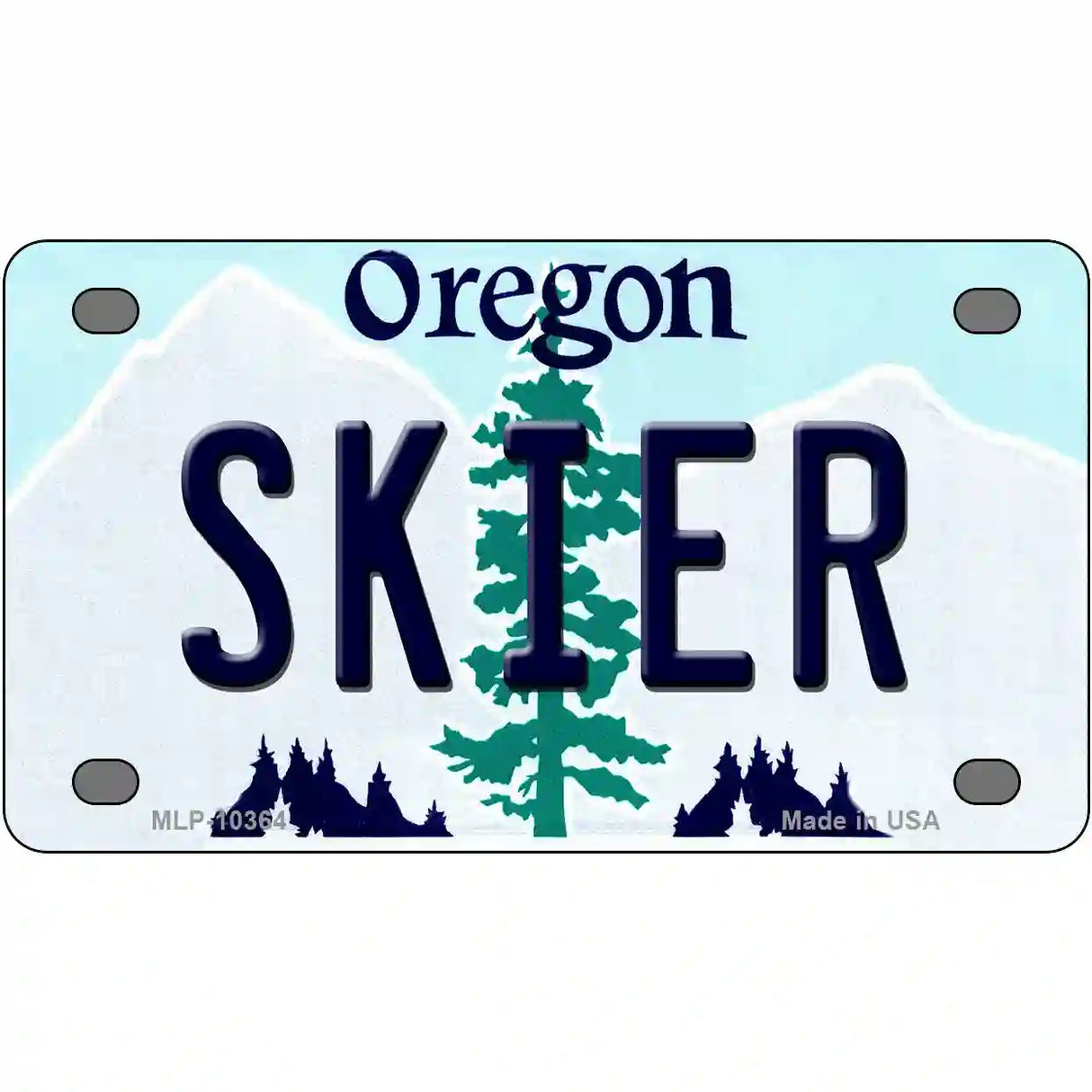 Skier Oregon Metal Novelty License Plate 4" x 2.2" (MLP)