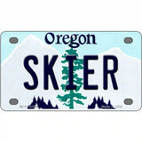 Skier Oregon Metal Novelty License Plate 4" x 2.2" (MLP)