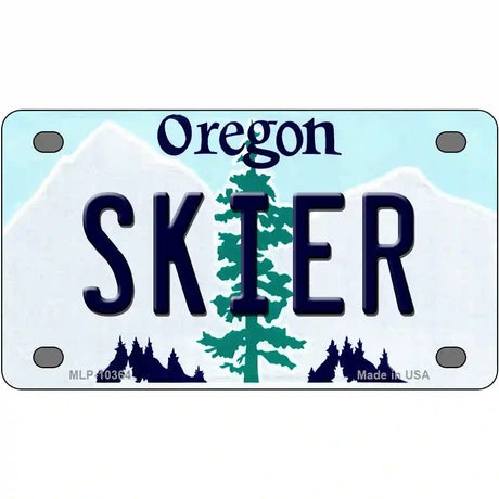 Skier Oregon Metal Novelty License Plate 4" x 2.2" (MLP)