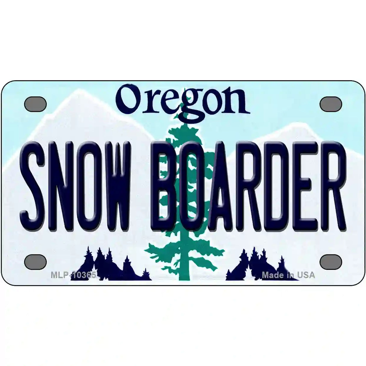 Snow Boarder Oregon Metal Novelty License Plate 4" x 2.2" (MLP)