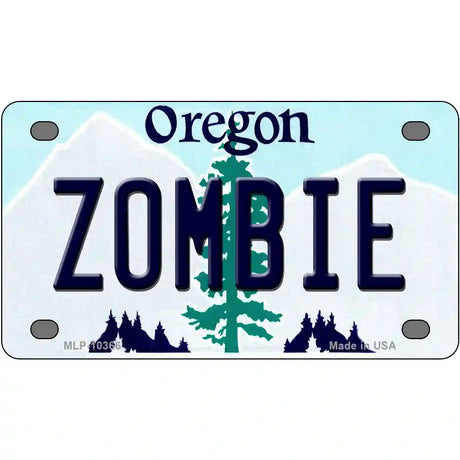 Zombie Oregon Metal Novelty License Plate 4" x 2.2" (MLP)