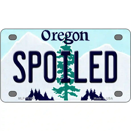 Spoiled Oregon Metal Novelty License Plate 4" x 2.2" (MLP)