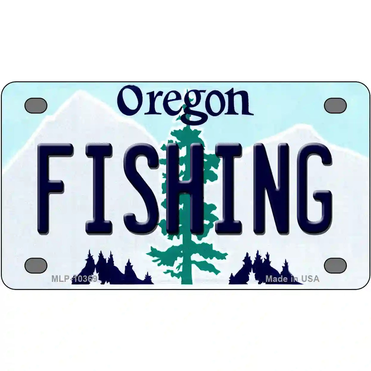 Fishing Oregon Metal Novelty License Plate 4" x 2.2" (MLP)