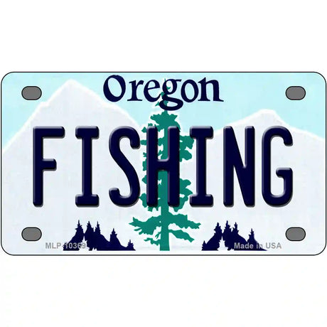 Fishing Oregon Metal Novelty License Plate 4" x 2.2" (MLP)