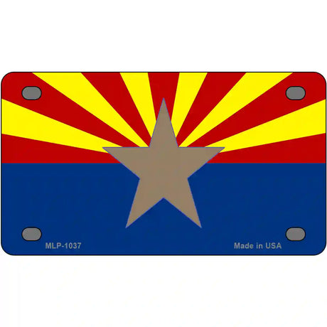 Arizona Big Star State Flag Novelty Metal License Plate 4" x 2.2" (MLP)