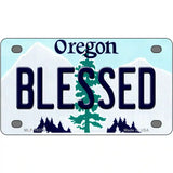 Blessed Oregon Metal Novelty License Plate 4" x 2.2" (MLP)