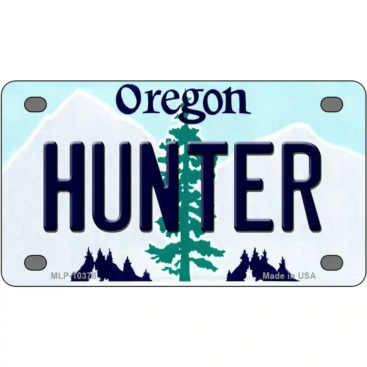 Hunter Oregon Metal Novelty License Plate 4" x 2.2" (MLP)