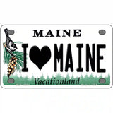 I Love Maine Metal Novelty License Plate 4" x 2.2" (MLP)