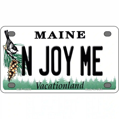 N Joy ME Maine Metal Novelty License Plate 4" x 2.2" (MLP)