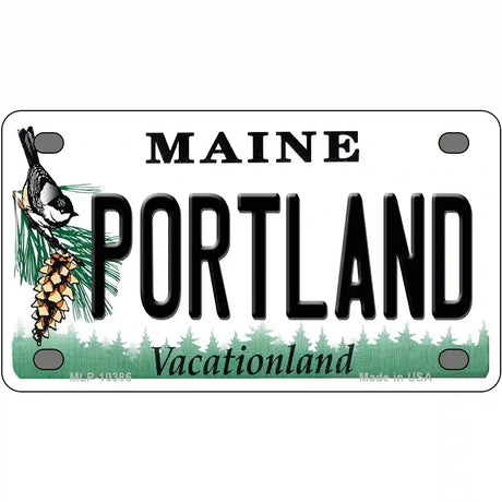 Portland Maine Metal Novelty License Plate 4" x 2.2" (MLP)