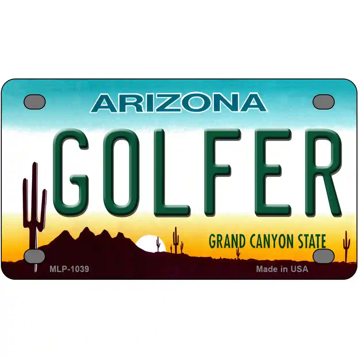 Golfer Arizona Novelty Metal License Plate 4" x 2.2" (MLP)