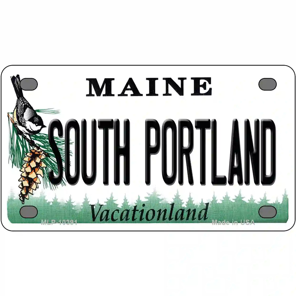 South Portland Maine Metal Novelty License Plate 4" x 2.2" (MLP)