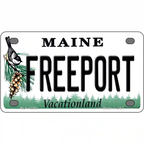 Freeport Maine Metal Novelty License Plate 4" x 2.2" (MLP)