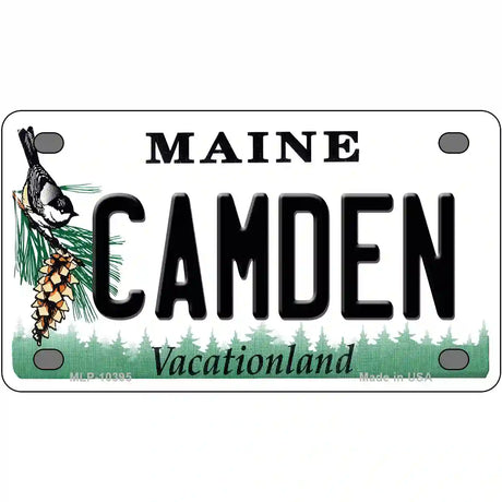 Camden Maine Metal Novelty License Plate 4" x 2.2" (MLP)