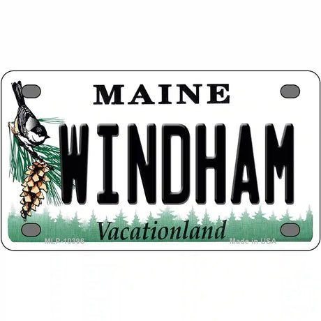 Windham Maine Metal Novelty License Plate 4" x 2.2" (MLP)