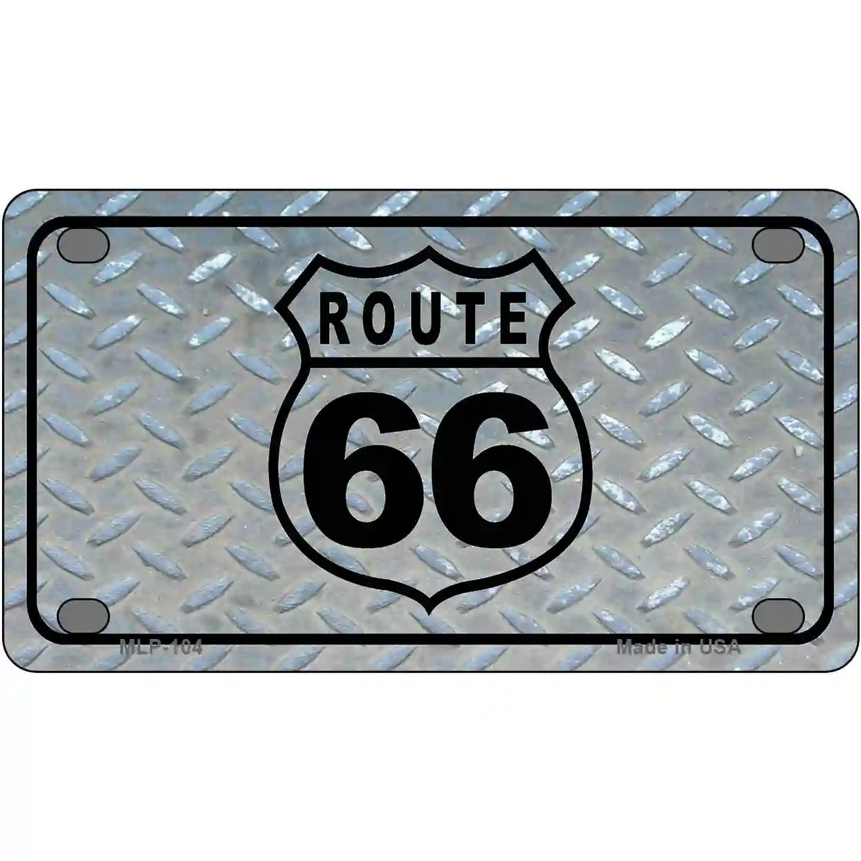 Route 66 Shield Diamond Metal License Plate 4" x 2.2" (MLP)