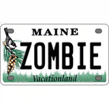 Zombie Maine Metal Novelty License Plate 4" x 2.2" (MLP)