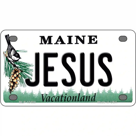 Jesus Maine Metal Novelty License Plate 4" x 2.2" (MLP)