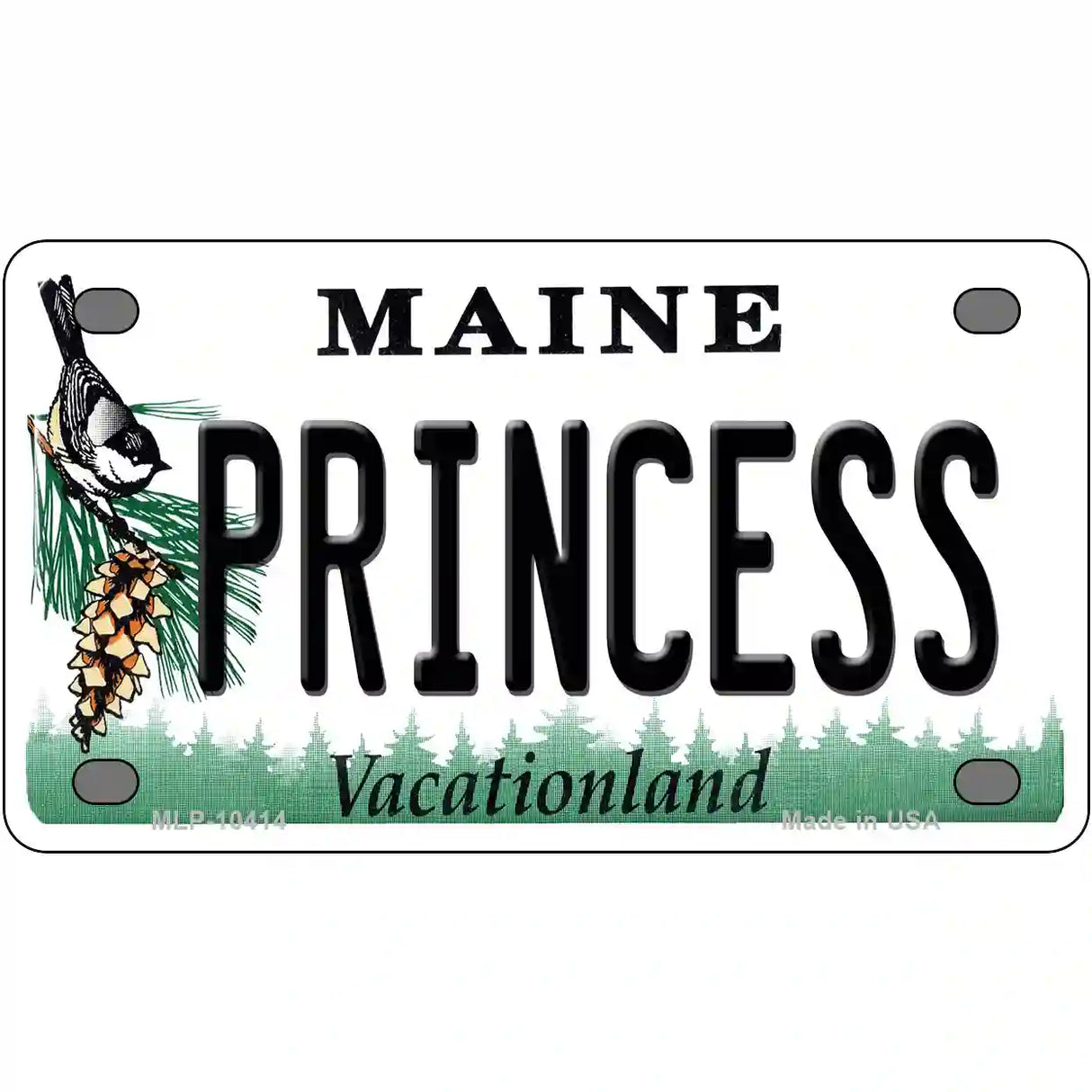 Princess Maine Metal Novelty License Plate 4" x 2.2" (MLP)