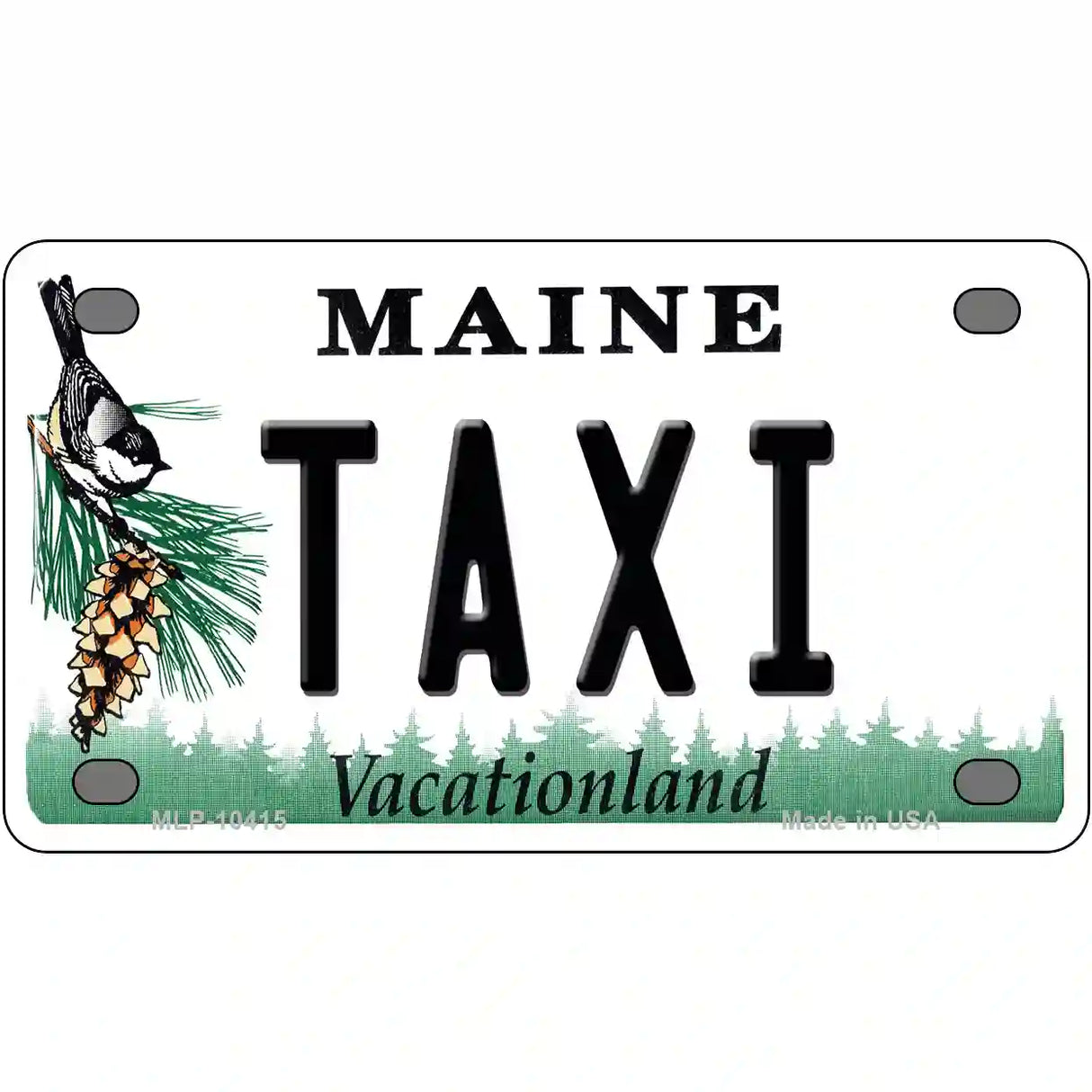 Taxi Maine Metal Novelty License Plate 4" x 2.2" (MLP)