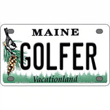 Golfer Maine Metal Novelty License Plate 4" x 2.2" (MLP)