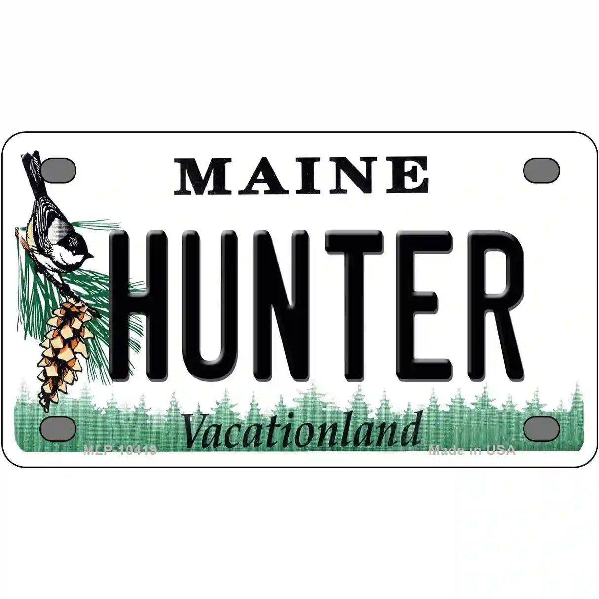 Hunter Maine Metal Novelty License Plate 4" x 2.2" (MLP)