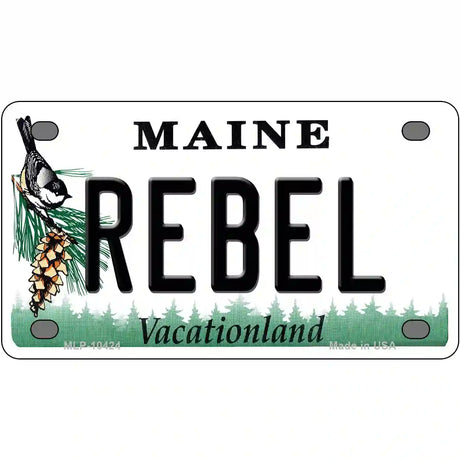 Rebel Maine Metal Novelty License Plate 4" x 2.2" (MLP)