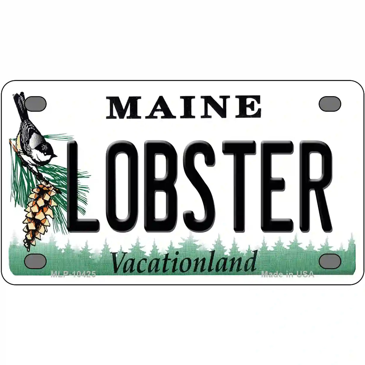 Lobster Maine Metal Novelty License Plate 4" x 2.2" (MLP)