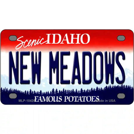 New Meadows Idaho Metal Novelty License Plate 4" x 2.2" (MLP)