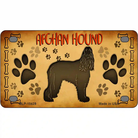 Afghan Hound Novelty Metal License Plate 4" x 2.2" (MLP)