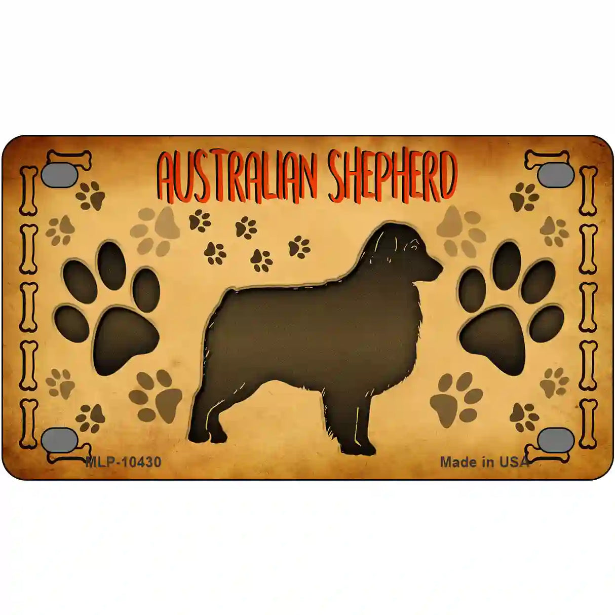 Australian Shepherd Novelty Metal License Plate 4" x 2.2" (MLP)